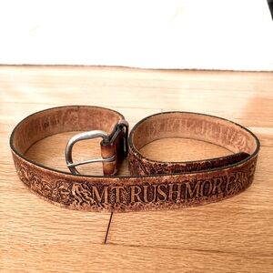 Unique Vintage Leather Mount Rushmore Belt
